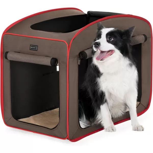 Petsfit Pop Up Collapsible Dog Crate for Small Medium Dogs Waterproof Cat Cage Soft Dog Kennel Carrier for TravelingBrown