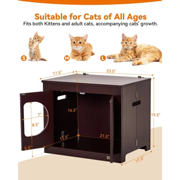 imagePetsfit Folding Litter Box Enclosure No Tools Required for Assembly Cat Litter Box Furniture Hidden Fit Most of Litter Box Dog House Cat House 30quot L21quot W245quot HEspresso