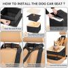 imagePETSFIT Dog Car Seats for Small Dogs Soft Foam Dog Booster Seat with Patented Safety Buckles Storage Pockets and Detachable ClipOn Safety Leash Dog Car Seat for Medium Dogs 30 LBS BlackBlack