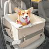 imagePETSFIT Dog Car Seats for Small Dogs Soft Foam Dog Booster Seat with Patented Safety Buckles Storage Pockets and Detachable ClipOn Safety Leash Dog Car Seat for Medium Dogs 30 LBS BlackKhaki