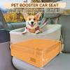 imagePETSFIT Dog Car Seats for Small Dogs Soft Foam Dog Booster Seat with Patented Safety Buckles Storage Pockets and Detachable ClipOn Safety Leash Dog Car Seat for Medium Dogs 30 LBS BlackKhaki