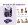 imagePETSFIT Dog Carrier Backpack with Upgraded Waist Protection Design Cat Backpacks for Carrying CatsDogsPuppies Up to 22 Pounds Designed for Hiking Camping Traveling GreyBPurple