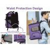 imagePETSFIT Dog Carrier Backpack with Upgraded Waist Protection Design Cat Backpacks for Carrying CatsDogsPuppies Up to 22 Pounds Designed for Hiking Camping Traveling GreyBPurple