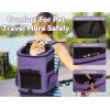 imagePETSFIT Dog Carrier Backpack with Upgraded Waist Protection Design Cat Backpacks for Carrying CatsDogsPuppies Up to 22 Pounds Designed for Hiking Camping Traveling GreyBPurple