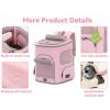 imagePETSFIT Dog Carrier Backpack with Upgraded Waist Protection Design Cat Backpacks for Carrying CatsDogsPuppies Up to 22 Pounds Designed for Hiking Camping Traveling GreyPink