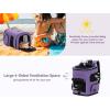 imagePETSFIT Dog Carrier Backpack with Upgraded Waist Protection Design Cat Backpacks for Carrying CatsDogsPuppies Up to 22 Pounds Designed for Hiking Camping Traveling GreyBPurple
