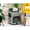 imagePETSFIT Dog Carrier Backpack with Upgraded Waist Protection Design Cat Backpacks for Carrying CatsDogsPuppies Up to 22 Pounds Designed for Hiking Camping Traveling GreyGrey