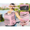 imagePETSFIT Dog Carrier Backpack with Upgraded Waist Protection Design Cat Backpacks for Carrying CatsDogsPuppies Up to 22 Pounds Designed for Hiking Camping Traveling GreyPink