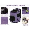 imagePETSFIT Dog Carrier Backpack with Upgraded Waist Protection Design Cat Backpacks for Carrying CatsDogsPuppies Up to 22 Pounds Designed for Hiking Camping Traveling GreyBPurple