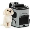 imagePETSFIT Dog Carrier Backpack with Upgraded Waist Protection Design Cat Backpacks for Carrying CatsDogsPuppies Up to 22 Pounds Designed for Hiking Camping Traveling GreyBGrey