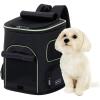imagePETSFIT Dog Carrier Backpack with Upgraded Waist Protection Design Cat Backpacks for Carrying CatsDogsPuppies Up to 22 Pounds Designed for Hiking Camping Traveling GreyBBlack