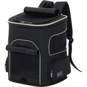imagePETSFIT Dog Carrier Backpack with Upgraded Waist Protection Design Cat Backpacks for Carrying CatsDogsPuppies Up to 22 Pounds Designed for Hiking Camping Traveling GreyBlack