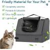 imagePetsfit Portable Cat Crate with Litter Box and Soft Cushion Cat Collapsible Pop Up Cat Kennel with Carrying Bag for TravelGraywith lid