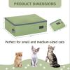 imagePetsfit Portable Cat Crate with Litter Box and Soft Cushion Cat Collapsible Pop Up Cat Kennel with Carrying Bag for TravelGreen