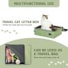 imagePetsfit Portable Cat Crate with Litter Box and Soft Cushion Cat Collapsible Pop Up Cat Kennel with Carrying Bag for TravelGreen