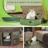 imagePetsfit Portable Cat Crate with Litter Box and Soft Cushion Cat Collapsible Pop Up Cat Kennel with Carrying Bag for TravelGreen