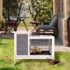 imagePetsfit Rabbit Hutch Indoor Guinea Pig Cages Bunny Cage with Pull Out Tray Bunny Guinea Pig Cage Hutch OutdoorredGrey