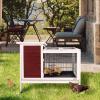 imagePetsfit Rabbit Hutch Indoor Guinea Pig Cages Bunny Cage with Pull Out Tray Bunny Guinea Pig Cage Hutch OutdoorredWine Red