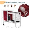 imagePetsfit Rabbit Hutch Indoor Guinea Pig Cages Bunny Cage with Pull Out Tray Bunny Guinea Pig Cage Hutch OutdoorredWine Red