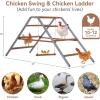 imagePETSFIT Chicken Perch for CoopSolid Wood and Rustproof Iron Roosting Bar with Swing  Ideal for Backyard Poultry Chicken Coops and FarmsEasy to Assemble and CleanBrown