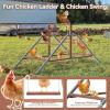 imagePETSFIT Chicken Perch for CoopSolid Wood and Rustproof Iron Roosting Bar with Swing  Ideal for Backyard Poultry Chicken Coops and FarmsEasy to Assemble and CleanBrown