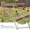 imagePETSFIT Chicken Perch for CoopSolid Wood and Rustproof Iron Roosting Bar with Swing  Ideal for Backyard Poultry Chicken Coops and FarmsEasy to Assemble and CleanBrown