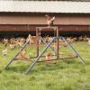imagePETSFIT Chicken Perch for CoopSolid Wood and Rustproof Iron Roosting Bar with Swing  Ideal for Backyard Poultry Chicken Coops and FarmsEasy to Assemble and CleanBrown