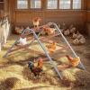imagePETSFIT Chicken Perch for CoopSolid Wood and Rustproof Iron Roosting Bar with Swing  Ideal for Backyard Poultry Chicken Coops and FarmsEasy to Assemble and CleanBrown