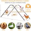 imagePETSFIT Chicken Perch for CoopSolid Wood and Rustproof Iron Roosting Bar with Swing  Ideal for Backyard Poultry Chicken Coops and FarmsEasy to Assemble and CleanSolid