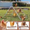 imagePETSFIT Chicken Perch for CoopSolid Wood and Rustproof Iron Roosting Bar with Swing  Ideal for Backyard Poultry Chicken Coops and FarmsEasy to Assemble and CleanBrown