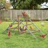 imagePETSFIT Chicken Perch for CoopSolid Wood and Rustproof Iron Roosting Bar with Swing  Ideal for Backyard Poultry Chicken Coops and FarmsEasy to Assemble and CleanBrown