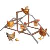 imagePETSFIT Chicken Perch for CoopSolid Wood and Rustproof Iron Roosting Bar with Swing  Ideal for Backyard Poultry Chicken Coops and FarmsEasy to Assemble and CleanBrown