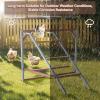 imagePETSFIT Chicken Perch for CoopSolid Wood and Rustproof Iron Roosting Bar with Swing  Ideal for Backyard Poultry Chicken Coops and FarmsEasy to Assemble and CleanBrown