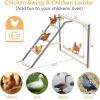 imagePETSFIT Chicken Perch for CoopSolid Wood and Rustproof Iron Roosting Bar with Swing  Ideal for Backyard Poultry Chicken Coops and FarmsEasy to Assemble and CleanSolid
