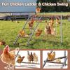 imagePETSFIT Chicken Perch for CoopSolid Wood and Rustproof Iron Roosting Bar with Swing  Ideal for Backyard Poultry Chicken Coops and FarmsEasy to Assemble and CleanBrown