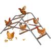 imagePETSFIT Chicken Perch for CoopSolid Wood and Rustproof Iron Roosting Bar with Swing  Ideal for Backyard Poultry Chicken Coops and FarmsEasy to Assemble and CleanBrown