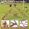 imagePETSFIT Chicken Perch for CoopSolid Wood and Rustproof Iron Roosting Bar with Swing  Ideal for Backyard Poultry Chicken Coops and FarmsEasy to Assemble and CleanBrown
