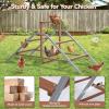 imagePETSFIT Chicken Perch for CoopSolid Wood and Rustproof Iron Roosting Bar with Swing  Ideal for Backyard Poultry Chicken Coops and FarmsEasy to Assemble and CleanBrown