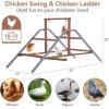 imagePETSFIT Chicken Perch for CoopSolid Wood and Rustproof Iron Roosting Bar with Swing  Ideal for Backyard Poultry Chicken Coops and FarmsEasy to Assemble and CleanBrown