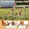 imagePETSFIT Chicken Perch for CoopSolid Wood and Rustproof Iron Roosting Bar with Swing  Ideal for Backyard Poultry Chicken Coops and FarmsEasy to Assemble and CleanSolid