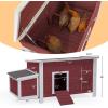 imagePETSFIT Outdoor Wooden Chicken Coop MultiLevel Hen House Poultry Cage wRamps Run Nesting Box Wire Fence 4 Access Areas Removable Bottom for Easy CleaningRed55L x 265W x 28H