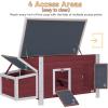 imagePETSFIT Outdoor Wooden Chicken Coop MultiLevel Hen House Poultry Cage wRamps Run Nesting Box Wire Fence 4 Access Areas Removable Bottom for Easy CleaningRed55L x 265W x 28H