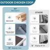 imagePETSFIT Outdoor Wooden Chicken Coop MultiLevel Hen House Poultry Cage wRamps Run Nesting Box Wire Fence 4 Access Areas Removable Bottom for Easy CleaningGrey55L x 265W x 28H