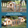 imagePETSFIT Outdoor Wooden Chicken Coop MultiLevel Hen House Poultry Cage wRamps Run Nesting Box Wire Fence 4 Access Areas Removable Bottom for Easy CleaningBrown716L x 312W x 462H