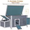 imagePETSFIT Outdoor Wooden Chicken Coop MultiLevel Hen House Poultry Cage wRamps Run Nesting Box Wire Fence 4 Access Areas Removable Bottom for Easy CleaningGrey55L x 265W x 28H