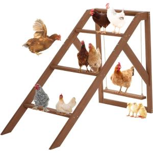 imagePETSFIT Chicken Perch for Pets Healthy and Happy4 Chicken Roosting Bars with Swing Fit for 810 ChickensIdeal for Backyard CoopsFarmsEasy to Assemble and Clean