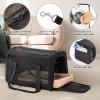 imagePETSFIT SoftSided Cat Carriers ampamp Car Seats with Patent Safe Buckles ClipOn Harness18quotx11quotx11quot Airline Approved Pet Carrier  9 lbs Capacity Cyan BlueABlack