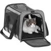 imagePETSFIT SoftSided Cat Carriers ampamp Car Seats with Patent Safe Buckles ClipOn Harness18quotx11quotx11quot Airline Approved Pet Carrier  9 lbs Capacity Cyan BlueBGray
