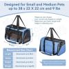 imagePETSFIT SoftSided Cat Carriers ampamp Car Seats with Patent Safe Buckles ClipOn Harness18quotx11quotx11quot Airline Approved Pet Carrier  9 lbs Capacity Cyan BlueABlue