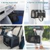 imagePETSFIT SoftSided Cat Carriers ampamp Car Seats with Patent Safe Buckles ClipOn Harness18quotx11quotx11quot Airline Approved Pet Carrier  9 lbs Capacity Cyan BlueBBlack